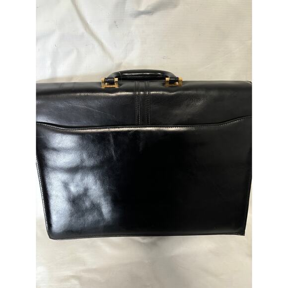 NEW Vintage Leather Briefcase Portfolio Bag by Exeter LTD Black NEW - Picture 6 of 6